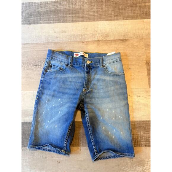 Levi's Jean Shorts Girls 14 Blue Denim 511 Performance Slim Red Tab High Waisted - Picture 2 of 15